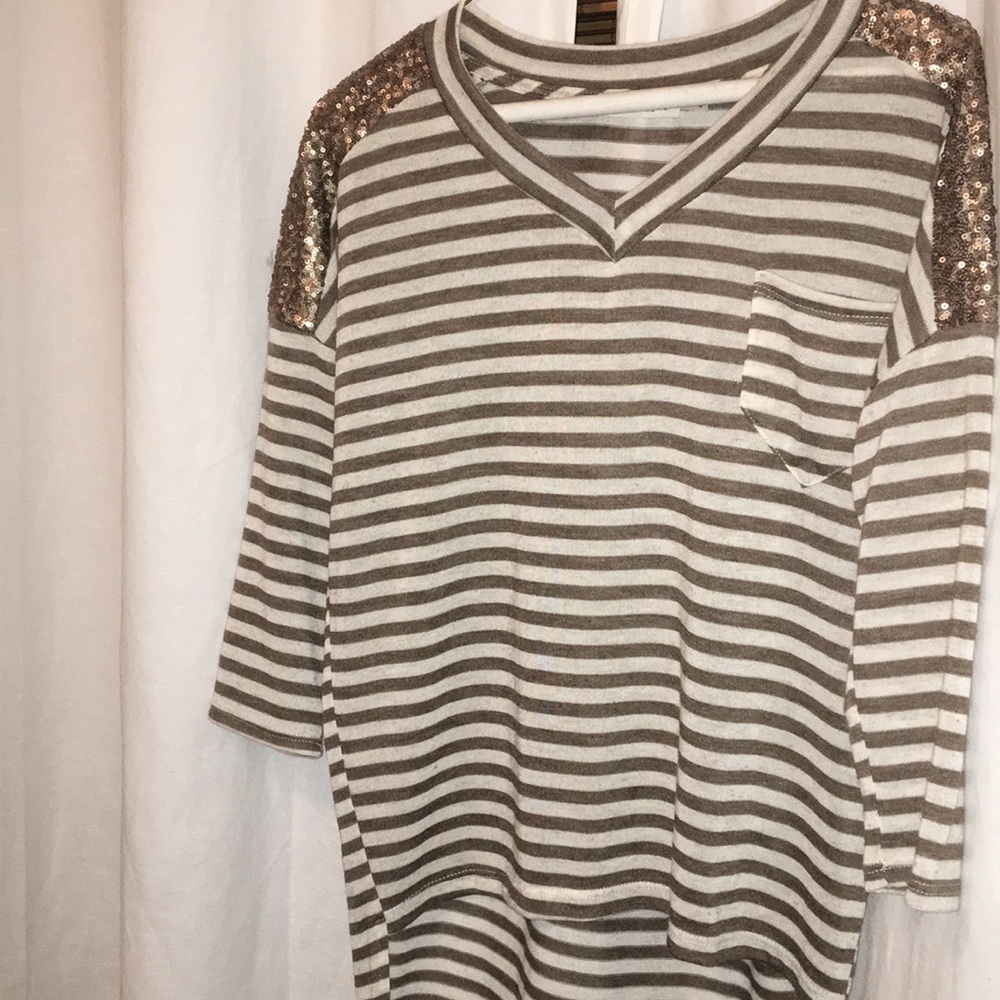 Striped bling top